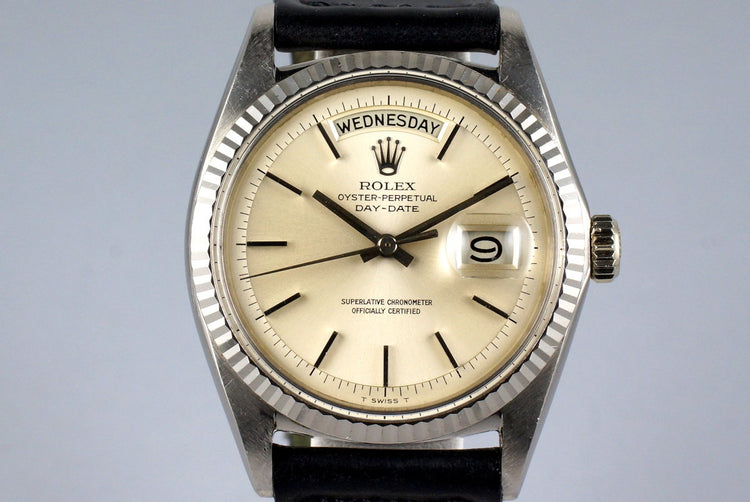 1968 Rolex WG Day-Date 1803 Silver Non-Luminous Dial