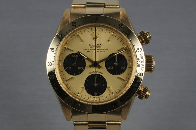 1987 Rolex Daytona 18K 6265 with Gold Dial and Box and Papers