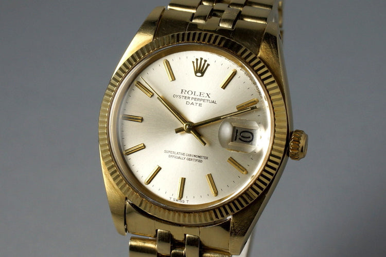 1979 Rolex 14K YG Date 1503 Silver Dial with Papers