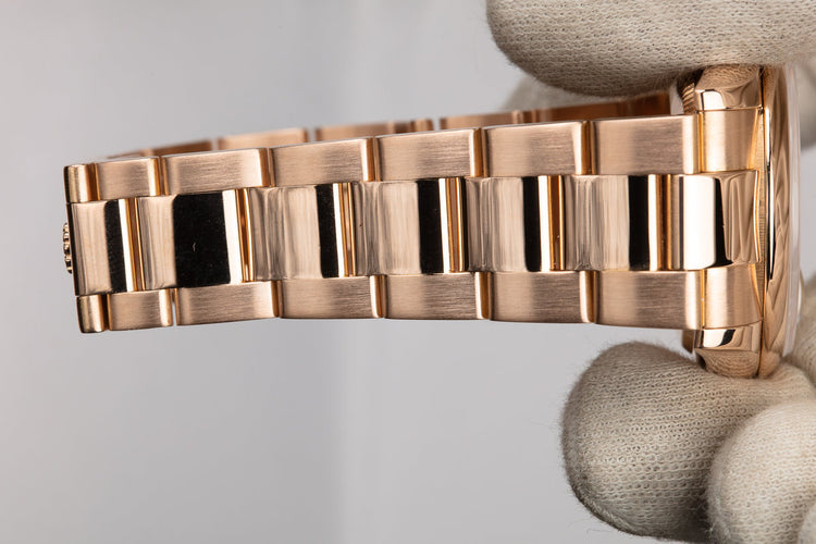 2000 Rolex 18K Rose Gold Day-Date 118205 Silver Diamond Dial with Box and Papers