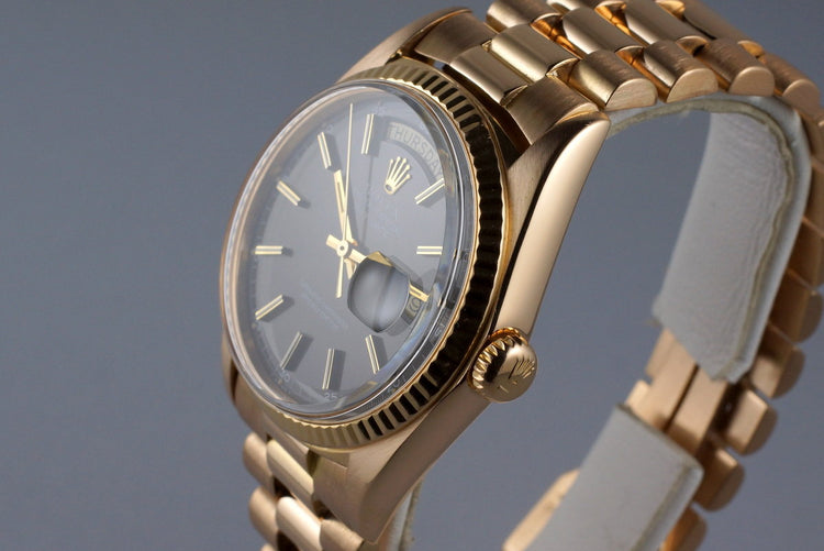 1972 Rolex Rose Gold Day-Date 1803 Black Dial