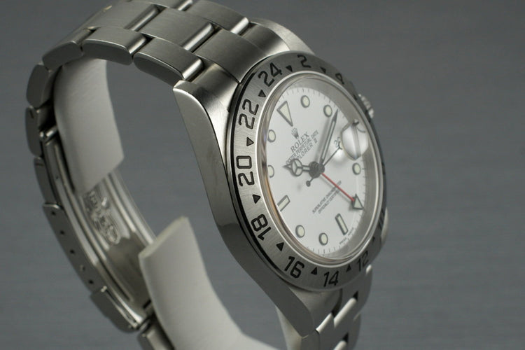 2003 Rolex Explorer II 16570 with White Dial