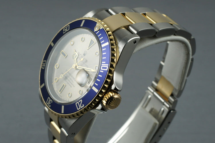 2002 Rolex Two Tone Submariner 16613 Serti Dial