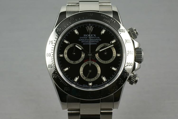 Rolex SS Daytona 116520 Black Dial V serial with papers