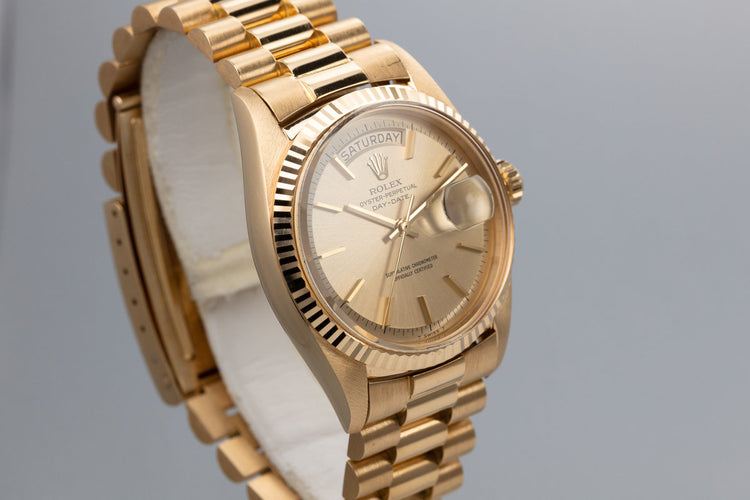 1967 Rolex 18K Gold Day-Date 1803 Gold No Lume Dial with Box and Double Punched Papers