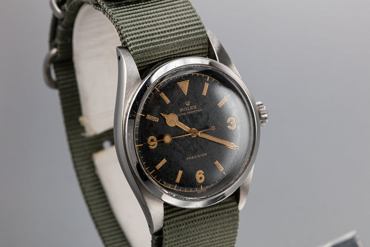 1953 Rolex Oyster Perpetual Explorer 6150 Gilt Dial with Military Clearance Diver Engraving