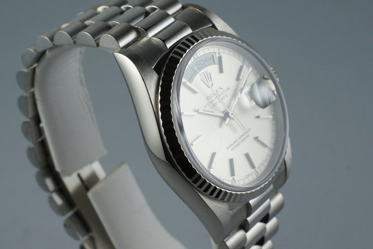 1990 Rolex WG Day-Date Ref: 18239 with White Roman Dial