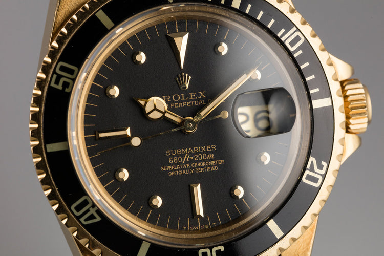 1979 Rolex 18K YG Submariner 1680 with Black Nipple Dial