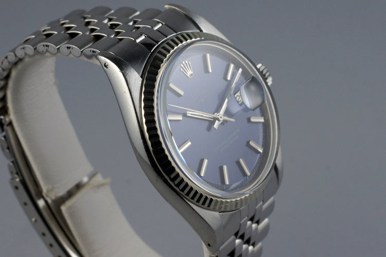 1971 Rolex DateJust 1601 Non-Luminous Blue Dial