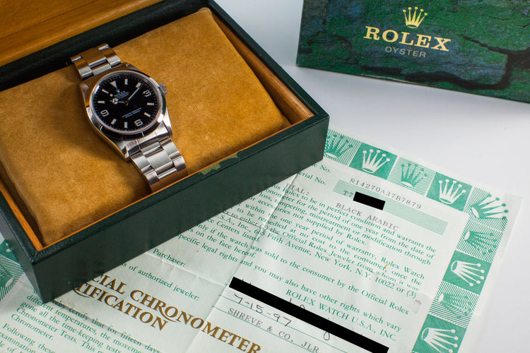 1997 Rolex Explorer 14270 with Box and Papers