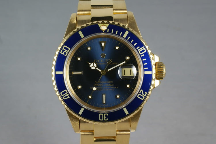 Submariner 18K 16808 Blue Nipple Dial