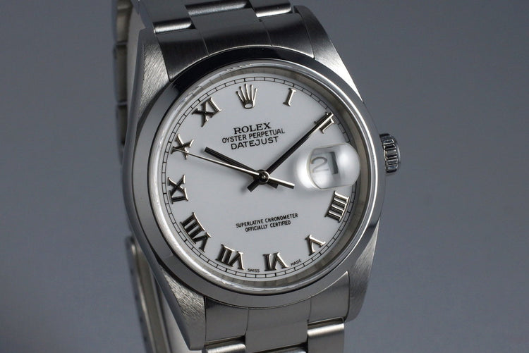 2003 Rolex DateJust 16200 with White Roman Dial