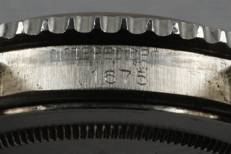 1961 Rolex GMT 1675 PCG with Glossy Gilt Chapter Exclamation Ring Dial