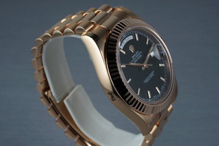 2009 Rolex Rose Gold Day Date II 218235 with Box and Papers