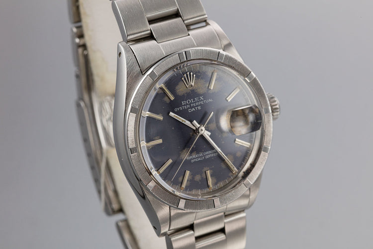 1970 Rolex Date 1501 with Blue Moonlight Cloud Dial