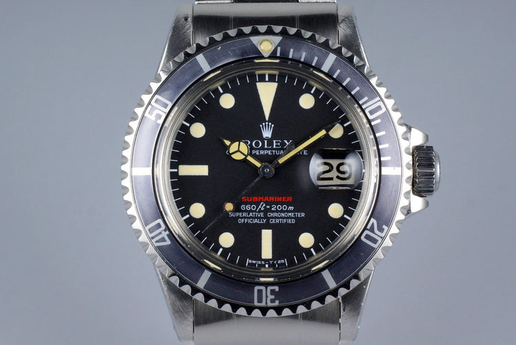 1972 Rolex Red Submariner 1680 Mark IV Dial
