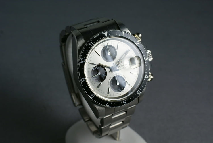 Tudor Chronograph Big Block 79170 with sub dial starting to turn chocolate