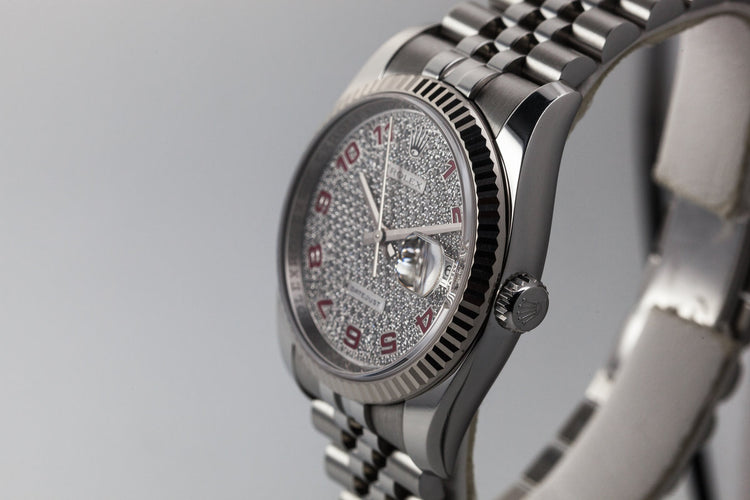 Rolex DateJust 116234 with Factory Paved Diamond Dial