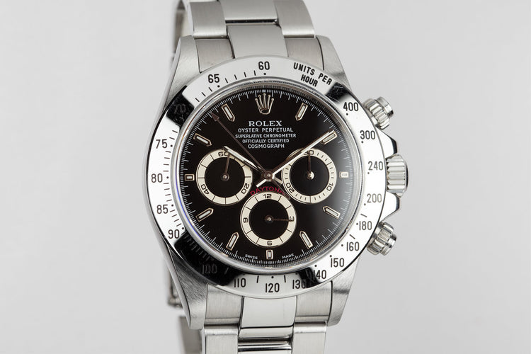1999 Rolex Zenith Daytona 16520 Black Dial with Box and Papers