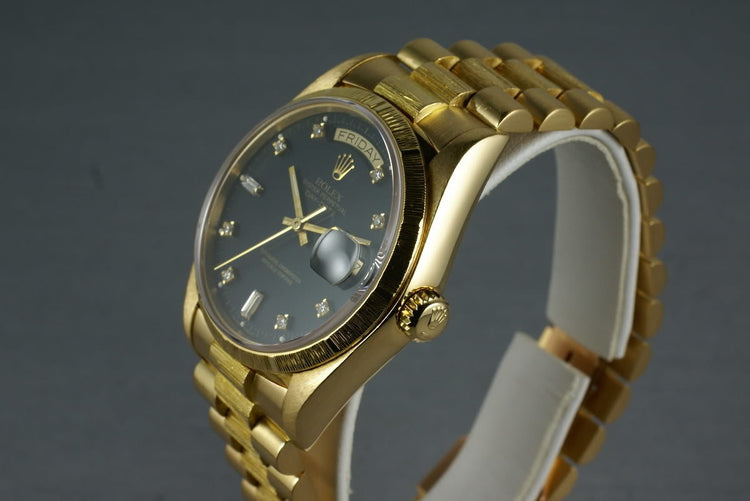 President 18078 bark finish with black factory Diamond Dial