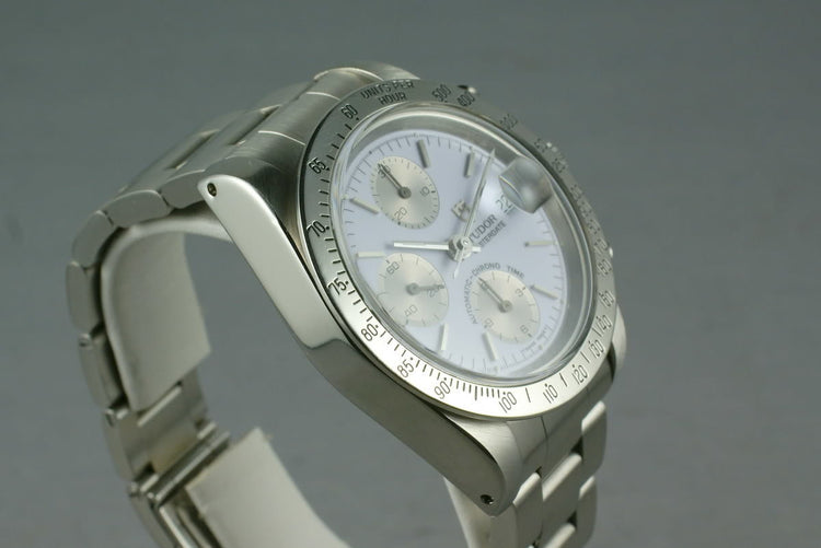 Tudor Chronograph Big Block 79180 with Rolex Service Papers and Porcelain dial