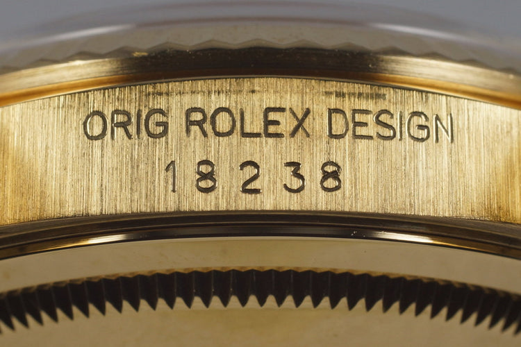 1989 Rolex YG Day-Date 18238 Champagne Dial with Box and Papers