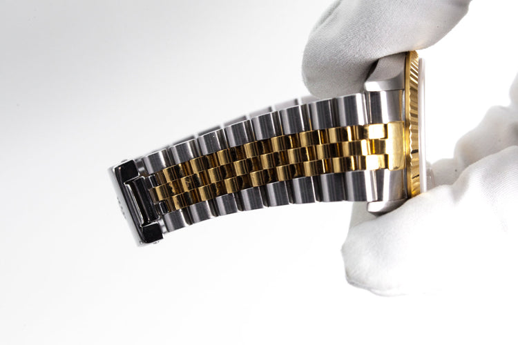 2000 Rolex Two Tone DateJust 16233 White Pyramid Dial