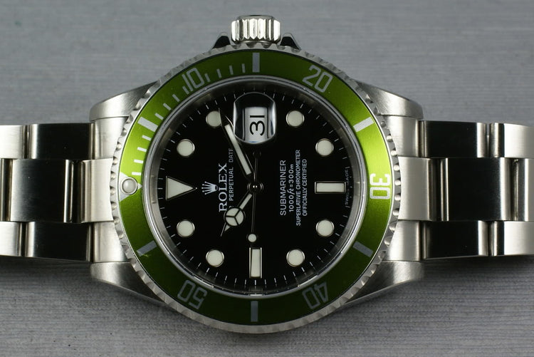 Rolex Green Submariner 16610 LV with Box and Papers