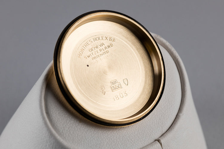 1968 Rolex Day-Date 1803 with No Lume Gold "Wide Boy" Dial