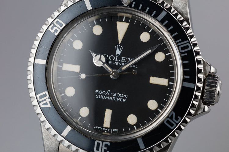 1978 Rolex Submariner 5513 Mark 1 Maxi Dial with Box and Papers