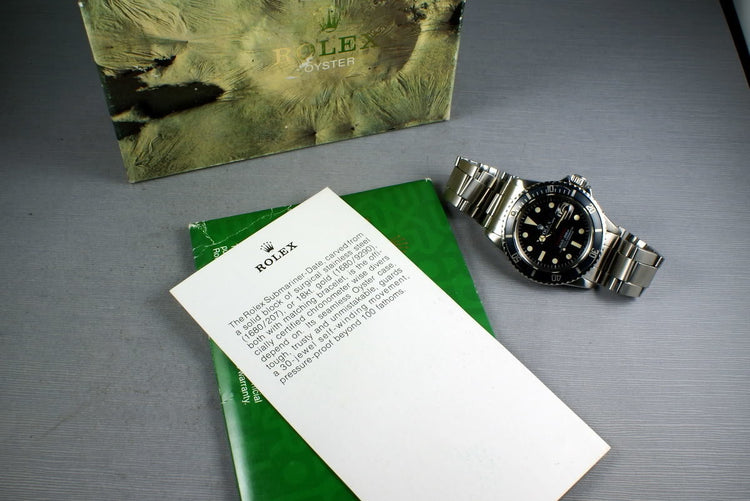 Rolex Red Submariner 1680 with Box, Papers, and Advertising material