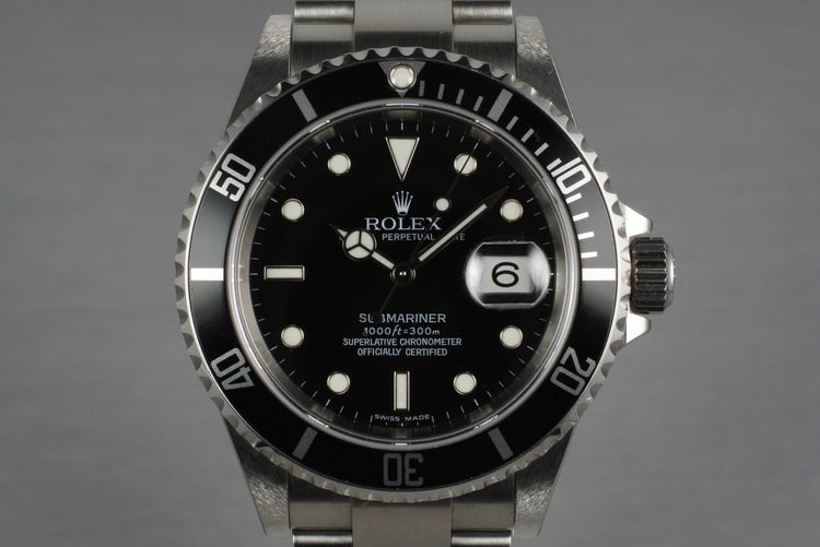 2006 Rolex Submariner 16610 with Box and Papers