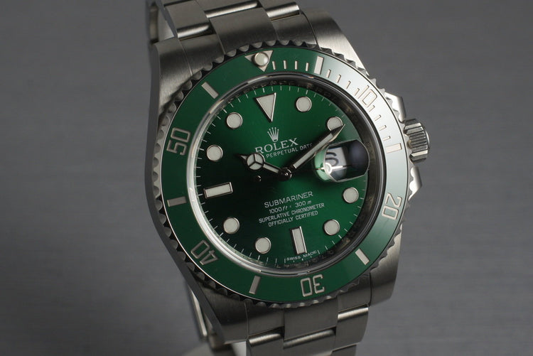 2010 Rolex Green Submariner 116610V with Box and Papers