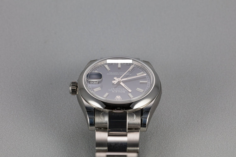 Mint 2018 Rolex Mid-Sized DateJust 178240 Blue Dial with Box and Papers