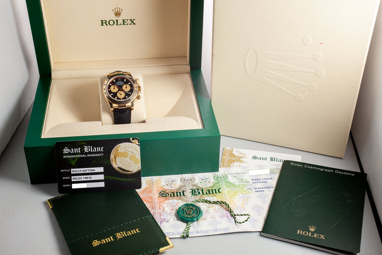 2018 Rolex 18K YG Daytona 116518 with Box and Black "Paul Newman" Dial