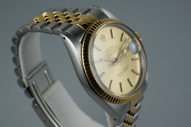 1987 Rolex Two Tone Datejust 16013 with Box and Papers