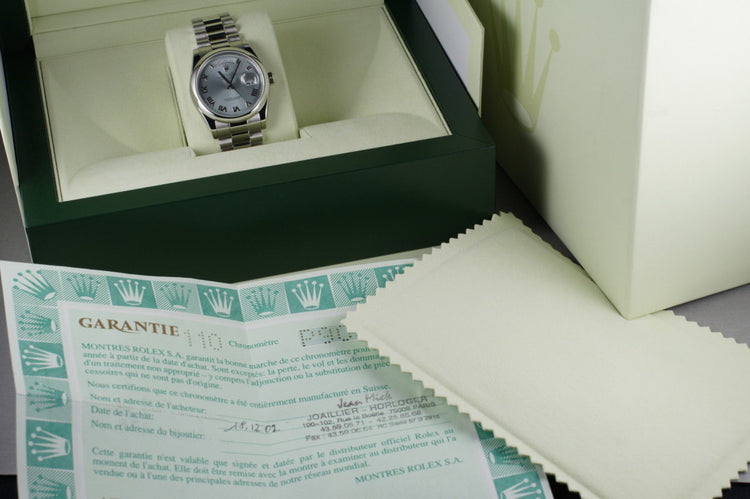 2001 Platinum President 118206 with Glacier Blue Dial