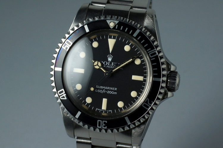 1982 Rolex Submariner 5513 Mark IV Maxi Dial with Box and Papers