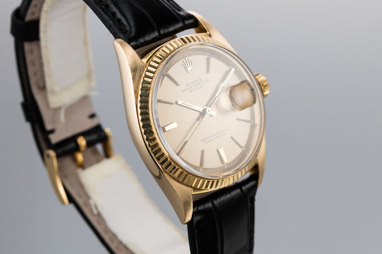 1963 Rolex 18K Yellow Gold DateJust 1601 with Box and Papers