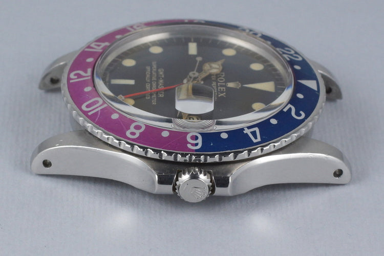 1965 Rolex GMT 1675 Brown Glossy Gilt Dial with Fuchsia Insert