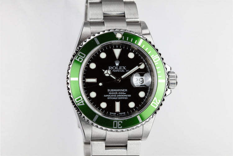 2007 Rolex Green Submariner 16610 with Box