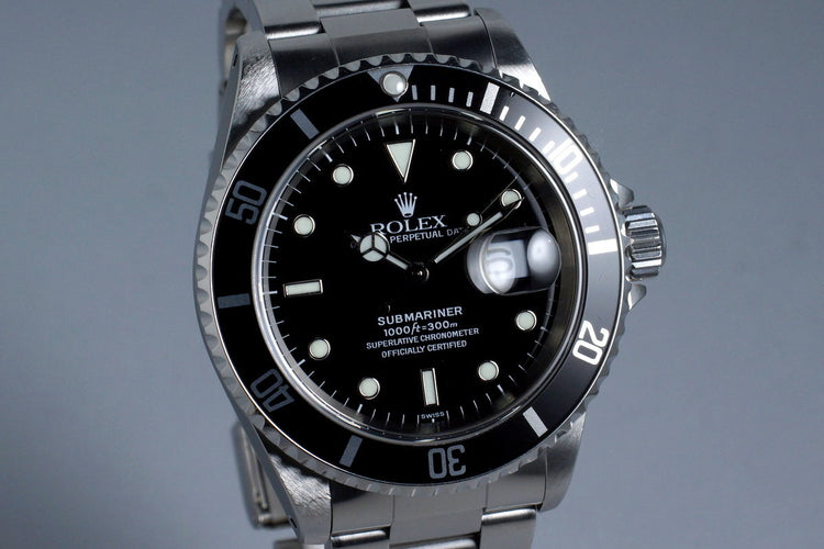 1999 Rolex Submariner 16610 with Box and Papers