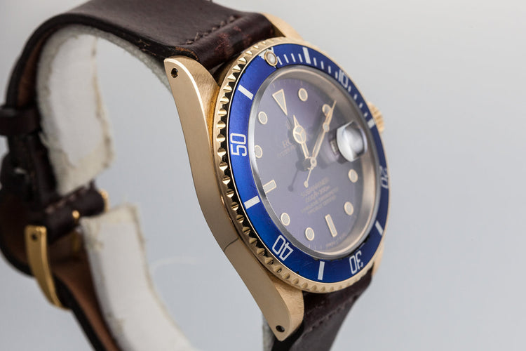 1982 Rolex YG Submariner 16808 with Purple Dial
