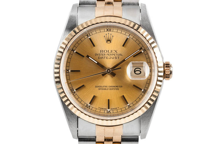 1995 Rolex Two Tone DateJust 16233 Gold Dial