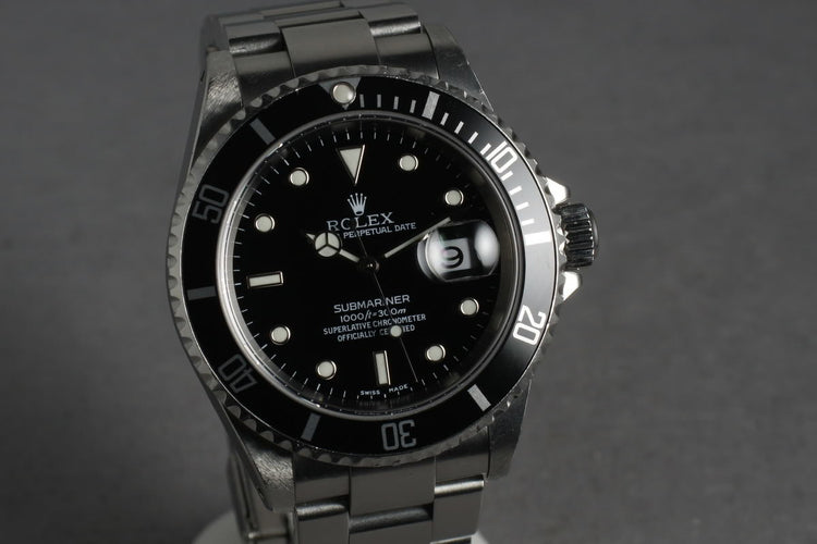 2001 Rolex Submariner 16610 with Box and Papers