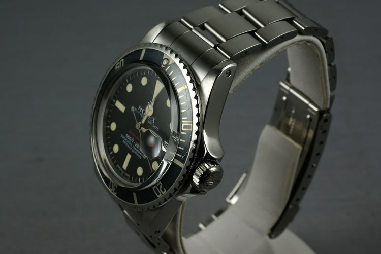 Rolex Red Submariner 1680 with Box, Papers, and Advertising material