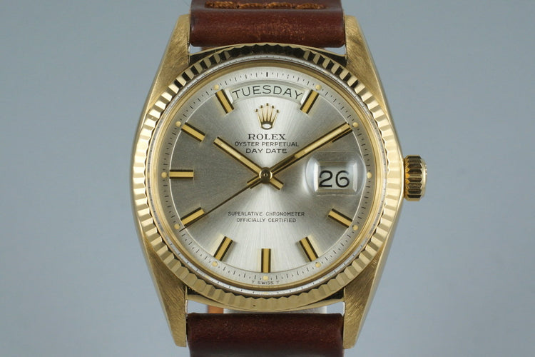 1970 Rolex YG Day-Date 1803 with Silver ‘Wide Boy’ Dial