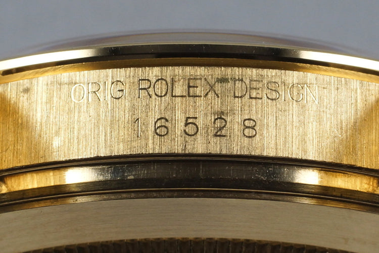 1991 Rolex YG Zenith Daytona 16528 Black Dial
