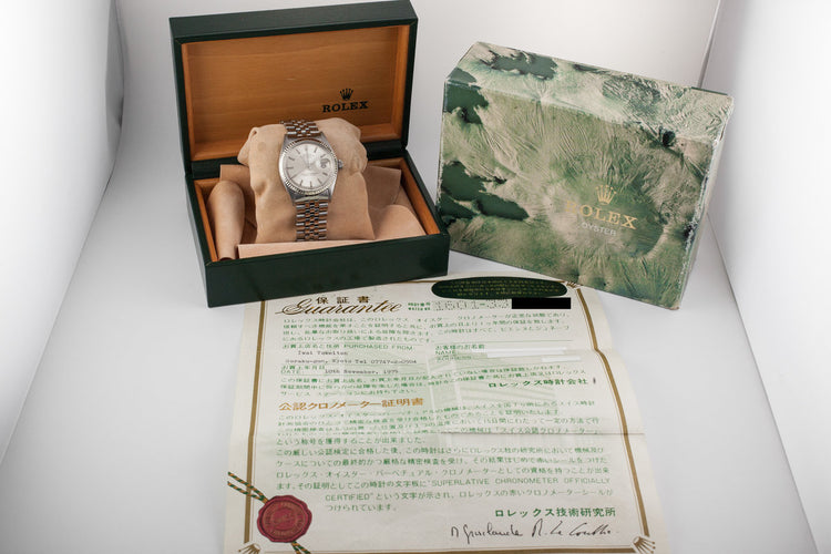 1971 Rolex Datejust 1601 Silver Non-Lume Dial with Box and Papers