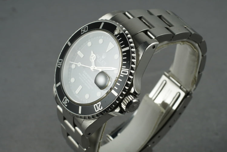 2001 Rolex Submariner 16610 with Box and Papers